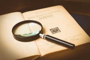 Magnifier Glass over a book